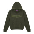 Sweat à capuche zippé Essential vert kaki