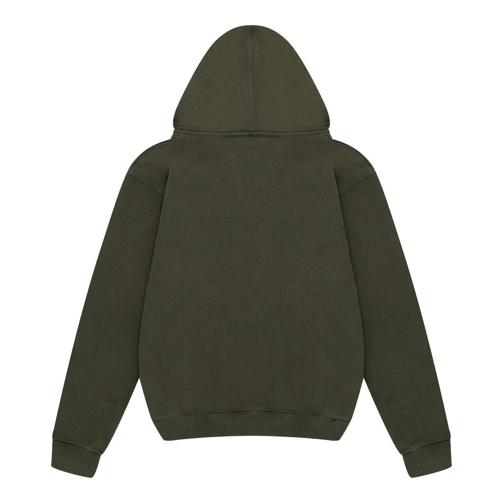 Sweat à capuche zippé Essential vert kaki