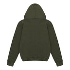 Sudadera esencial con capucha y cremallera verde militar