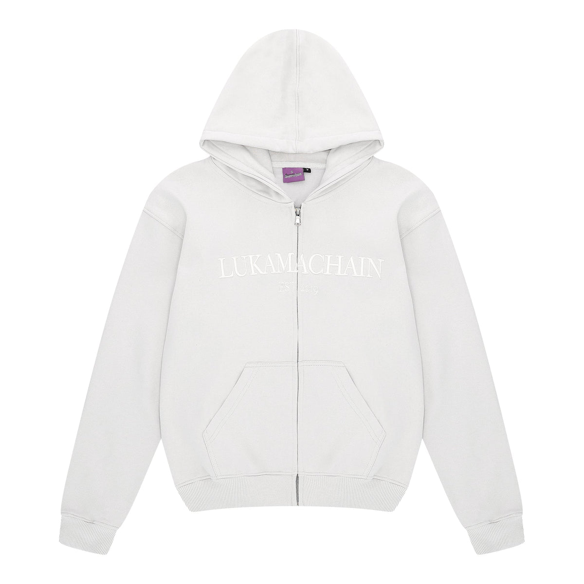 Essential hoodie met rits Lichtgrijs