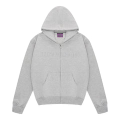 Essential Zip Up Hoodie Heather Gray