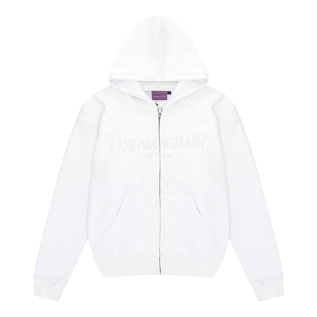 Essential hoodie met rits Wit