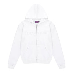 Sweat à capuche zippé Essential blanc