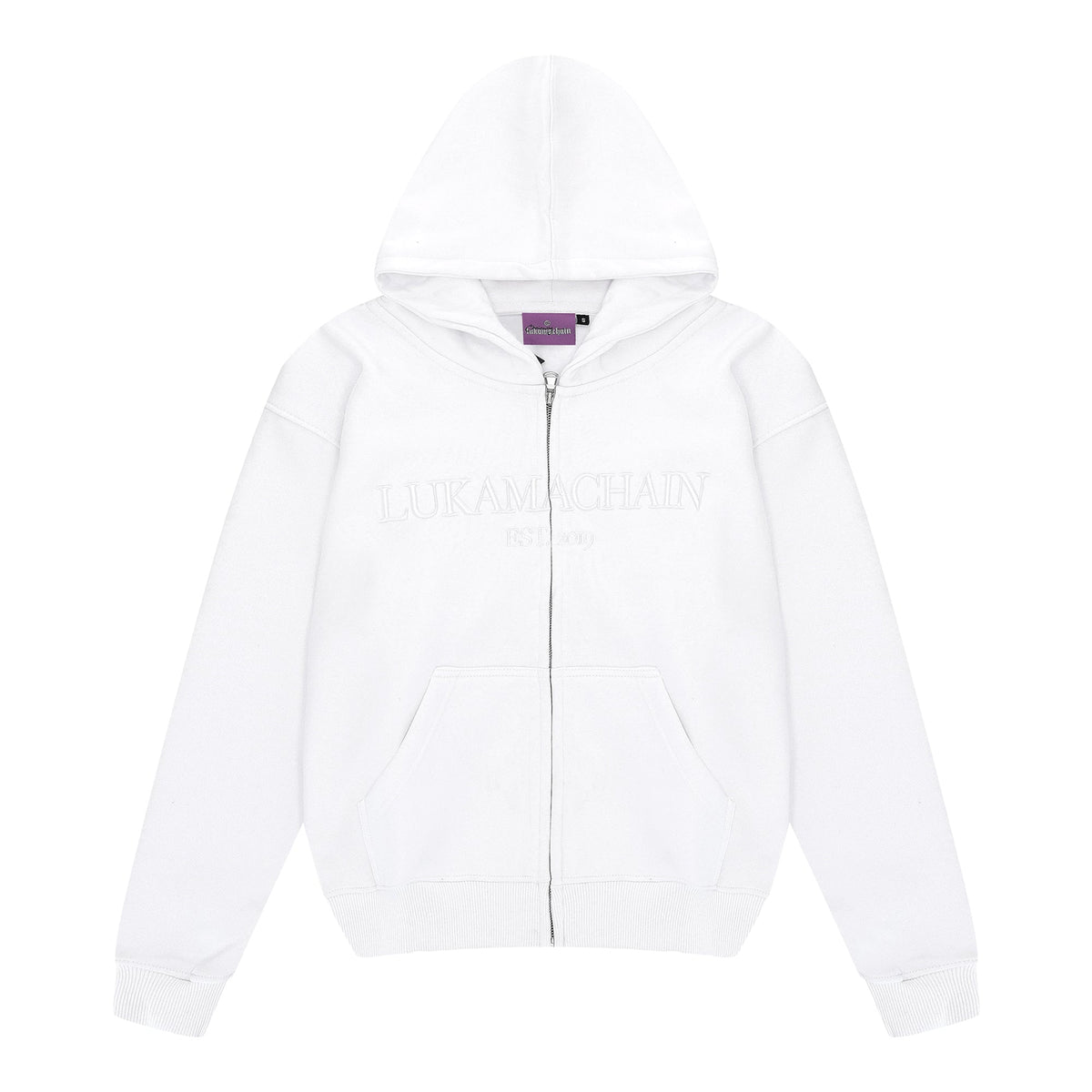 Essential hoodie met rits Wit