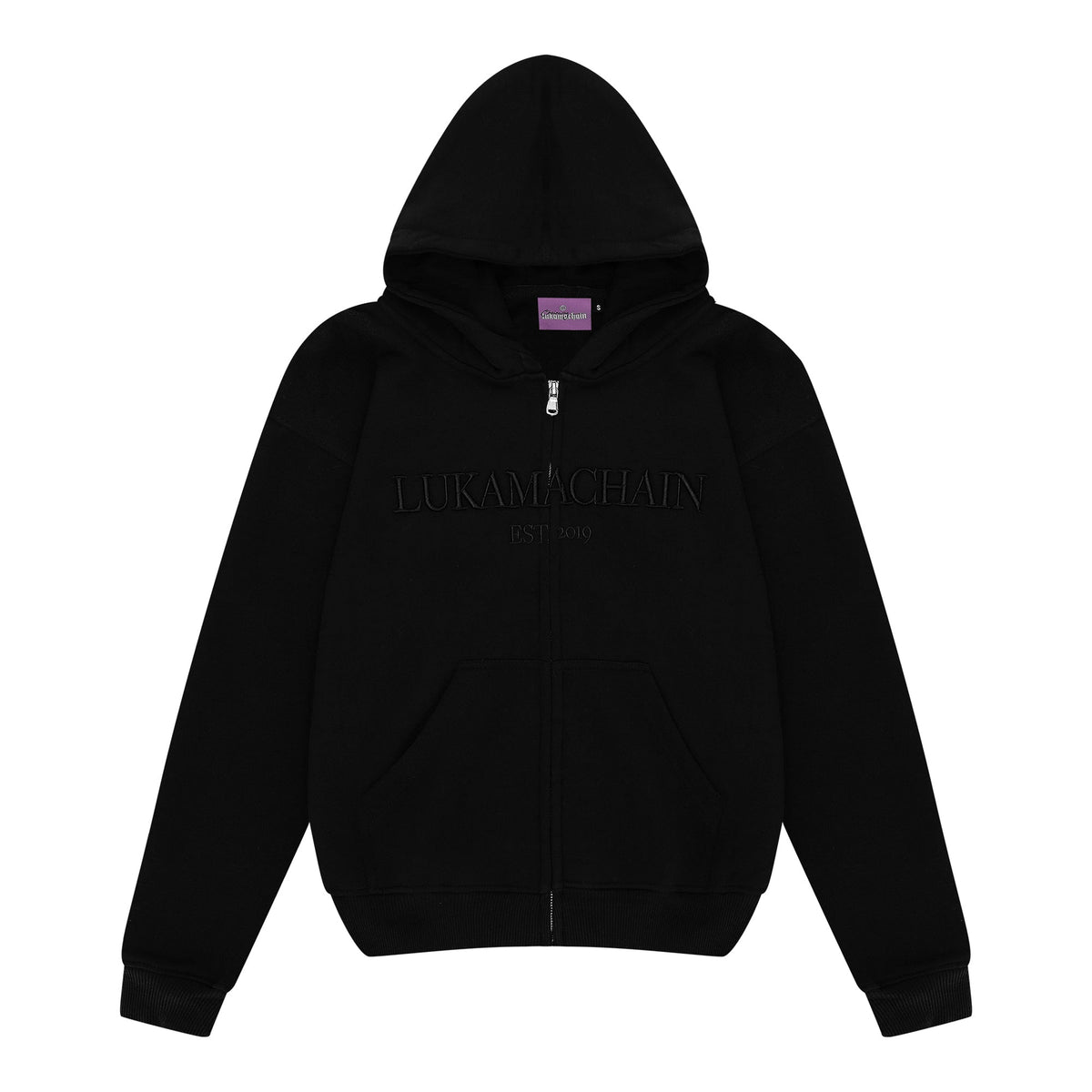 Essential hoodie met rits Zwart