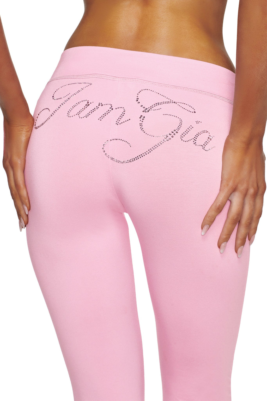 CAPRI BLARE TAILLE BASSE À STRASS - ROSE BÉBÉ