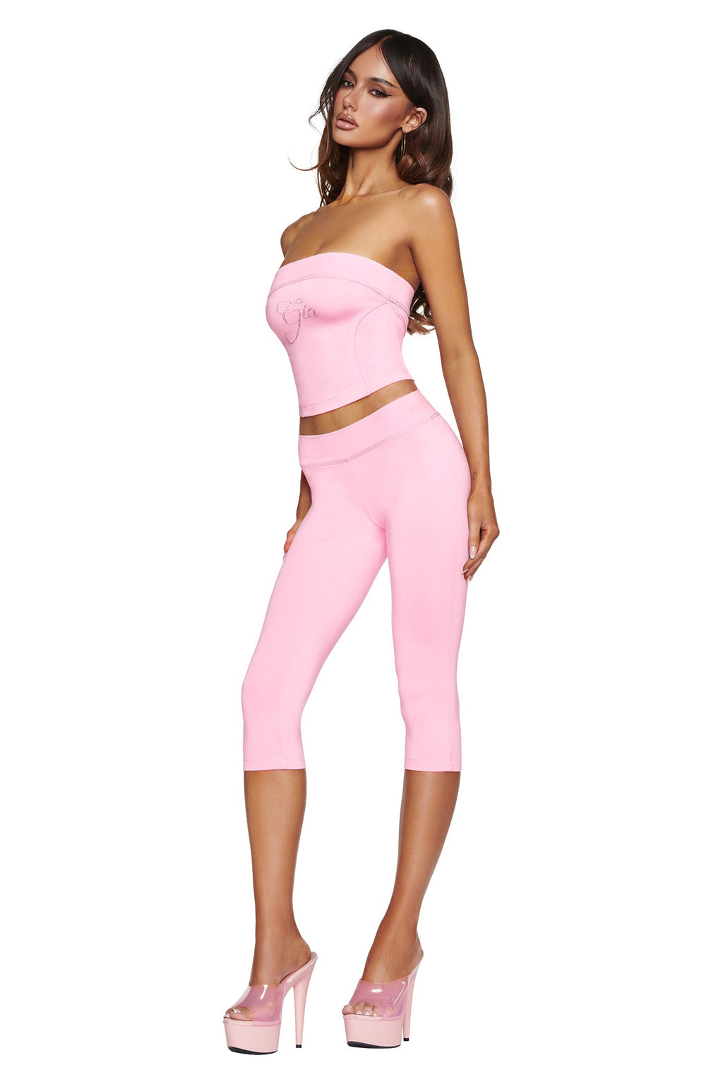 CAPRI BLARE TAILLE BASSE À STRASS - ROSE BÉBÉ