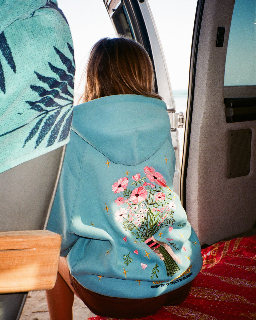 Sweat à capuche oversize « Gift Giving » de luxe en bleu