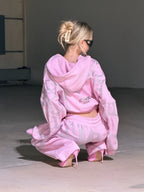Ascent Pink Rhinestone Cropped Hoodie