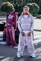 Jogger gestreift - Grau