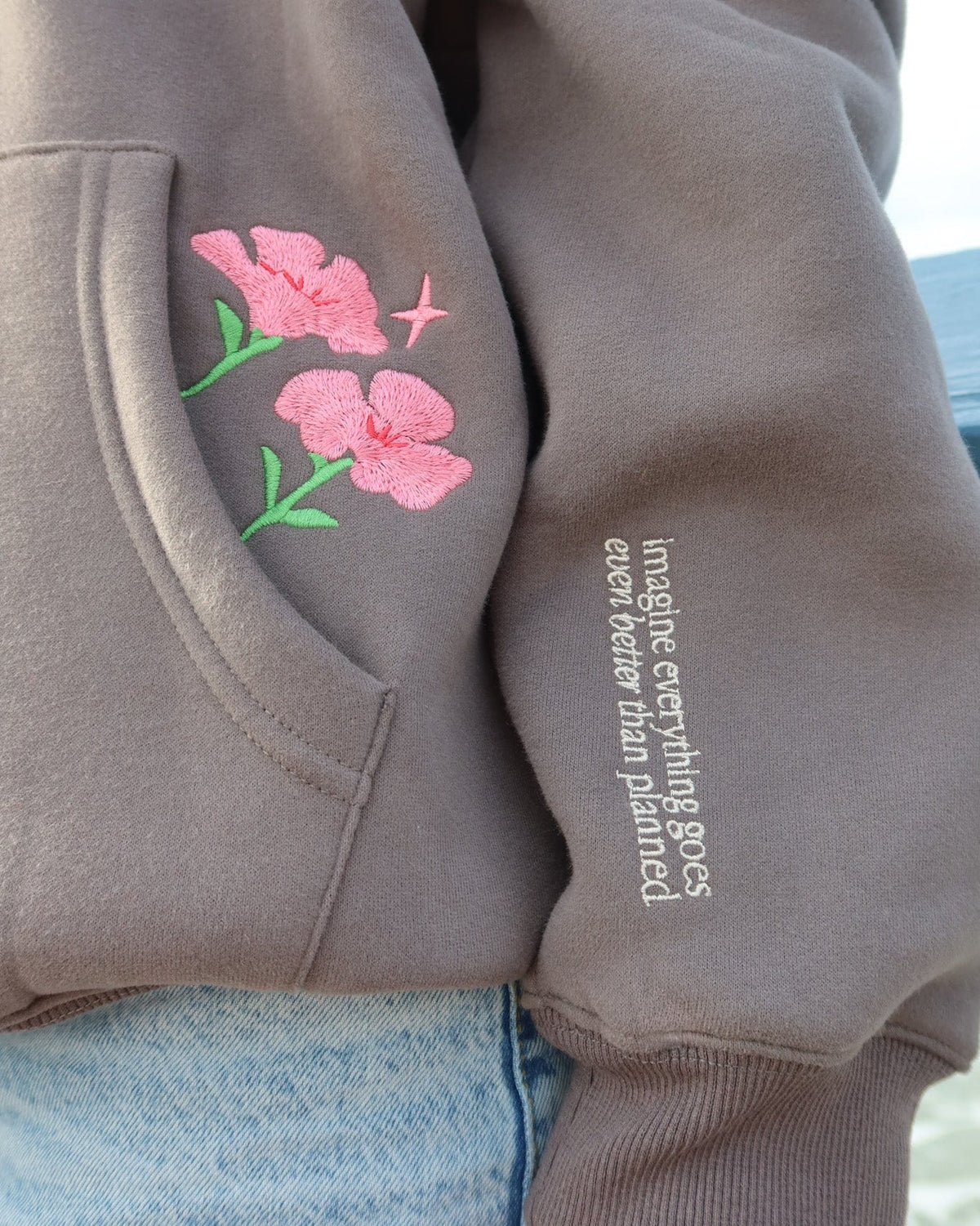 "What If" felpa con cappuccio Lux oversize in grigio scuro