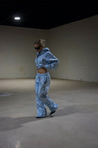 Ascent Baby Blue Rhinestone Sweatpants