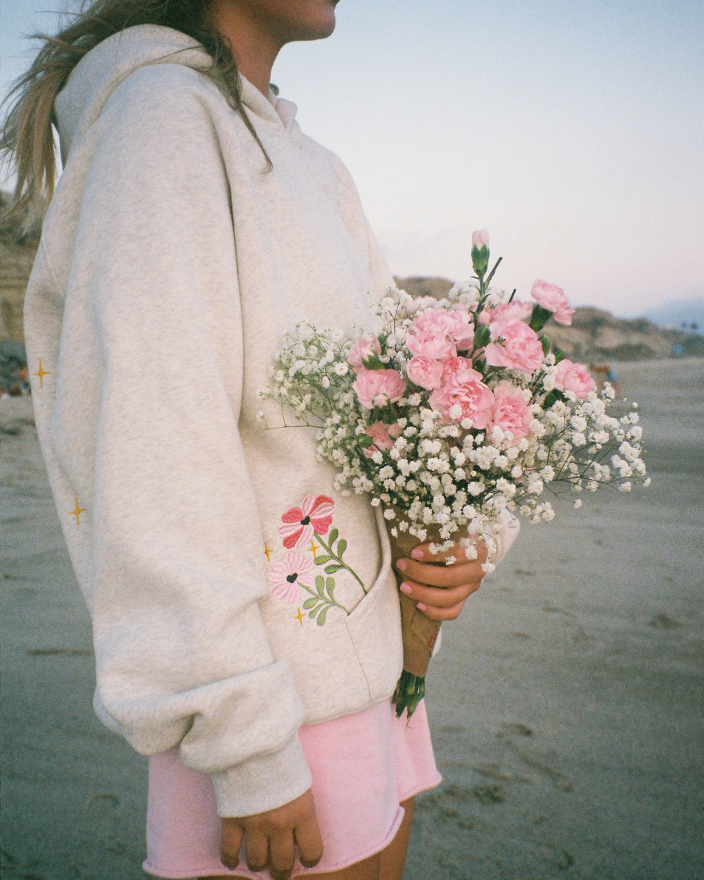"Gift Giving" Oversized Lux Hoodie in Heather Gray