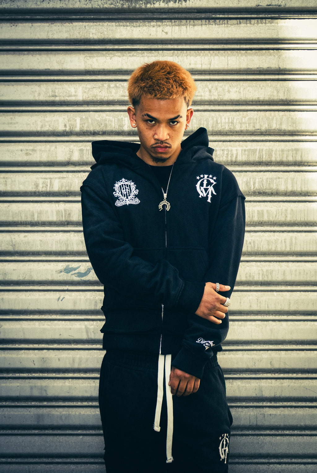 Sweat à capuche zippé effet usé 2.0 - Gris foncé