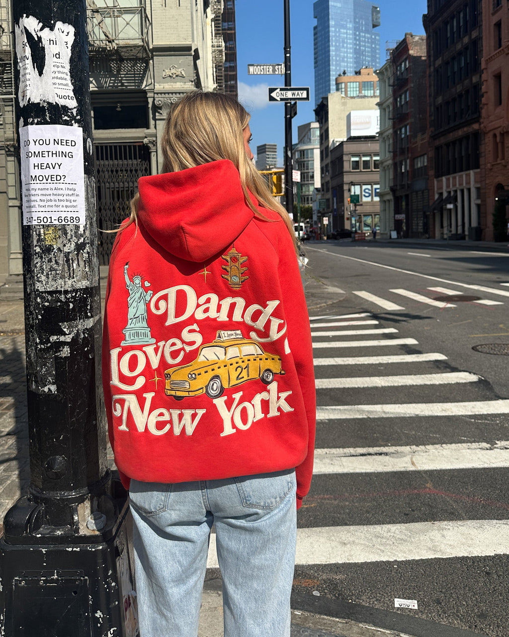 "New York" Oversized Lux Hoodie in Rot