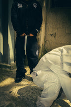 Sudadera con capucha y cremallera desgastada 2.0 - gris claro