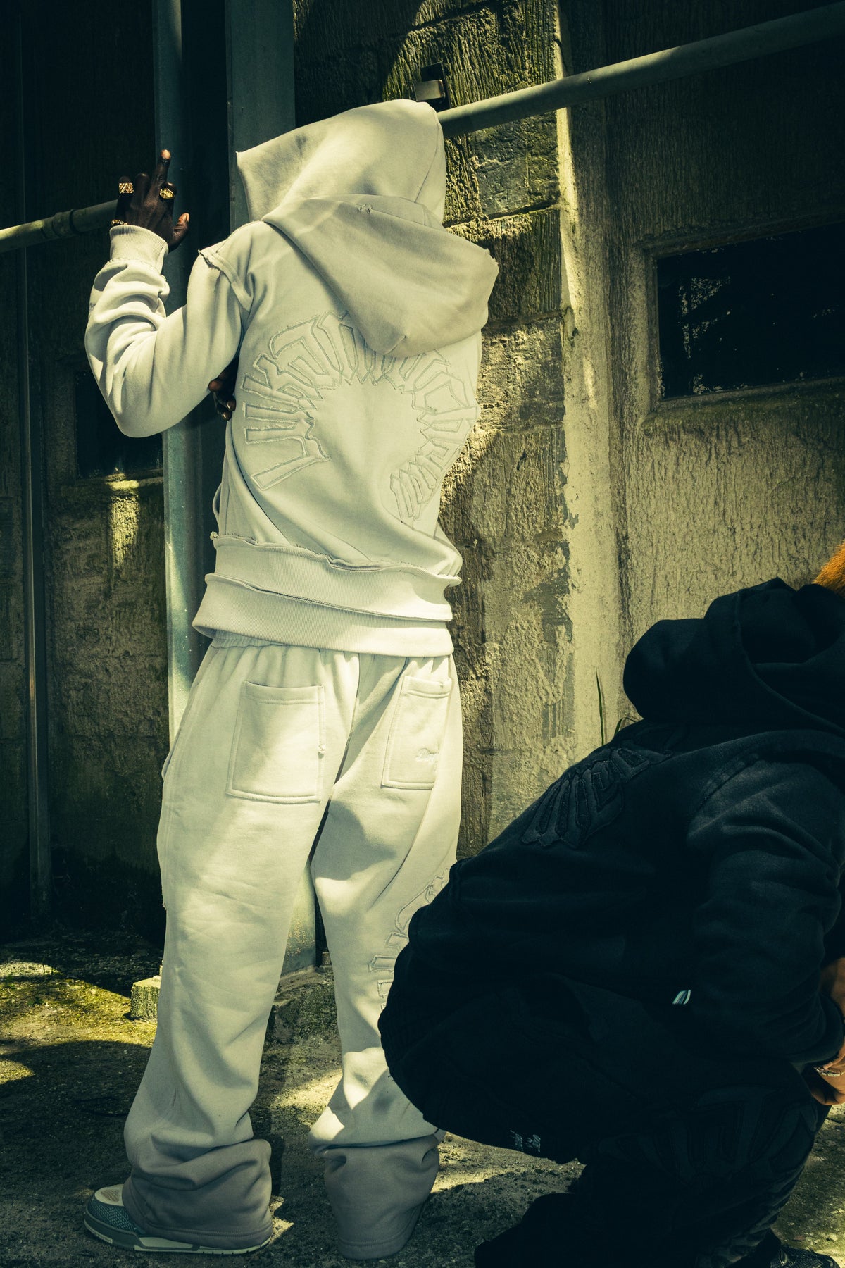 Felpa con cappuccio e zip effetto vissuto 2.0 - Grigio chiaro