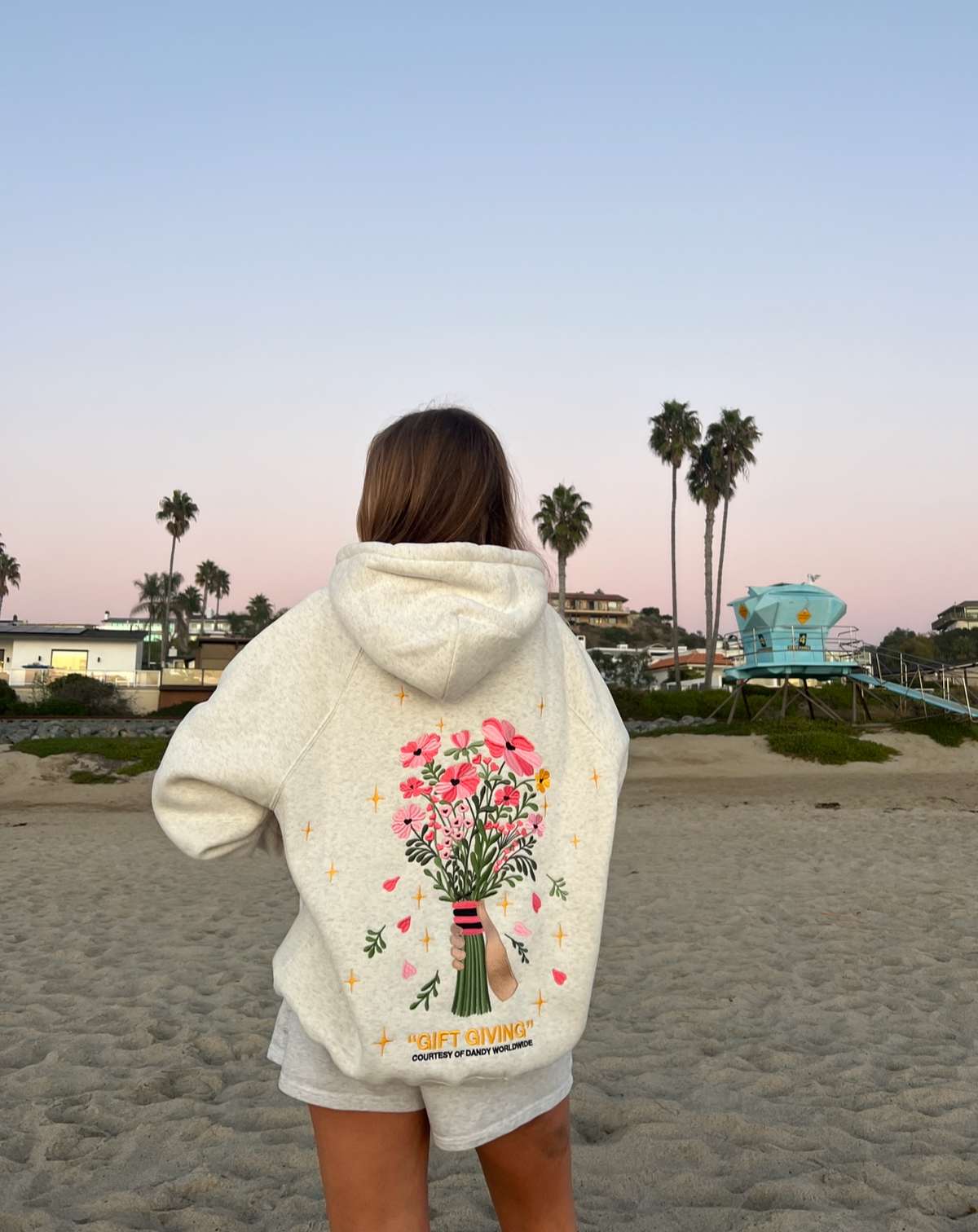 "Gift Giving" Oversized Lux Hoodie in Heather Gray