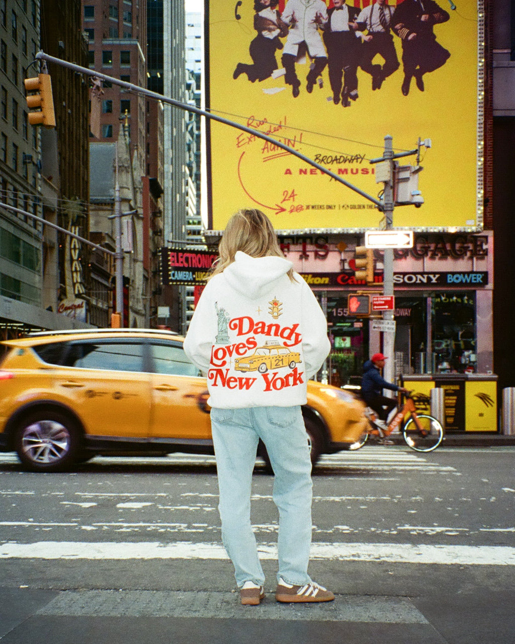 "New York" oversized luxe hoodie in gemêleerd grijs