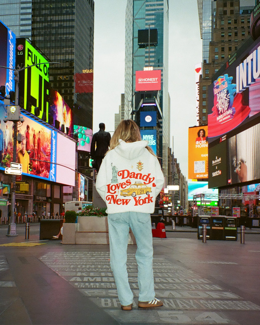 "New York" oversized luxe hoodie in gemêleerd grijs