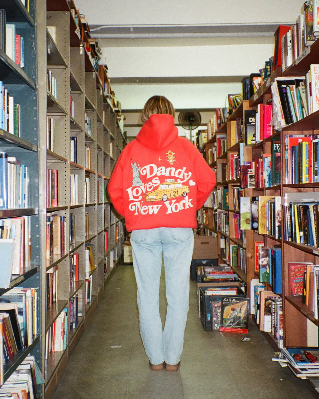 "New York" Oversized Lux Hoodie in Rot