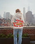 "New York" oversized luxe hoodie in gemêleerd grijs