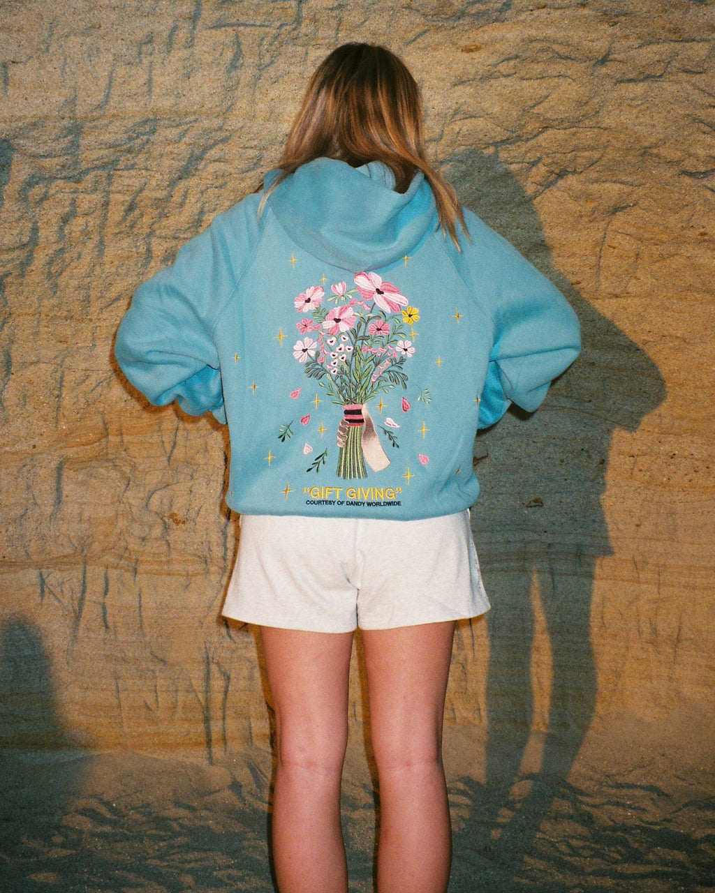 Sweat à capuche oversize « Gift Giving » de luxe en bleu