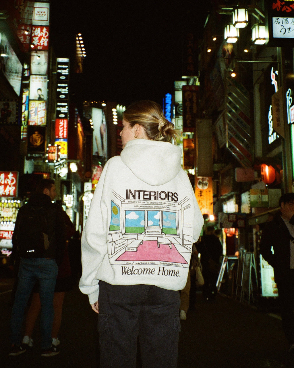 Sweat à capuche oversize « Interiors » en gris chiné