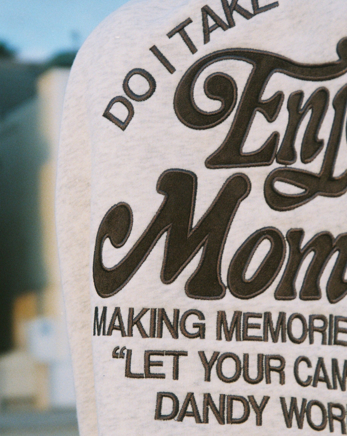 "Enjoy the Moment" oversize’owa bluza z kapturem Lux w kolorze melanżowej szarości