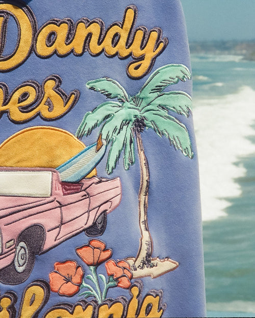 Sweat à capuche oversize « California » en bleu délavé vintage