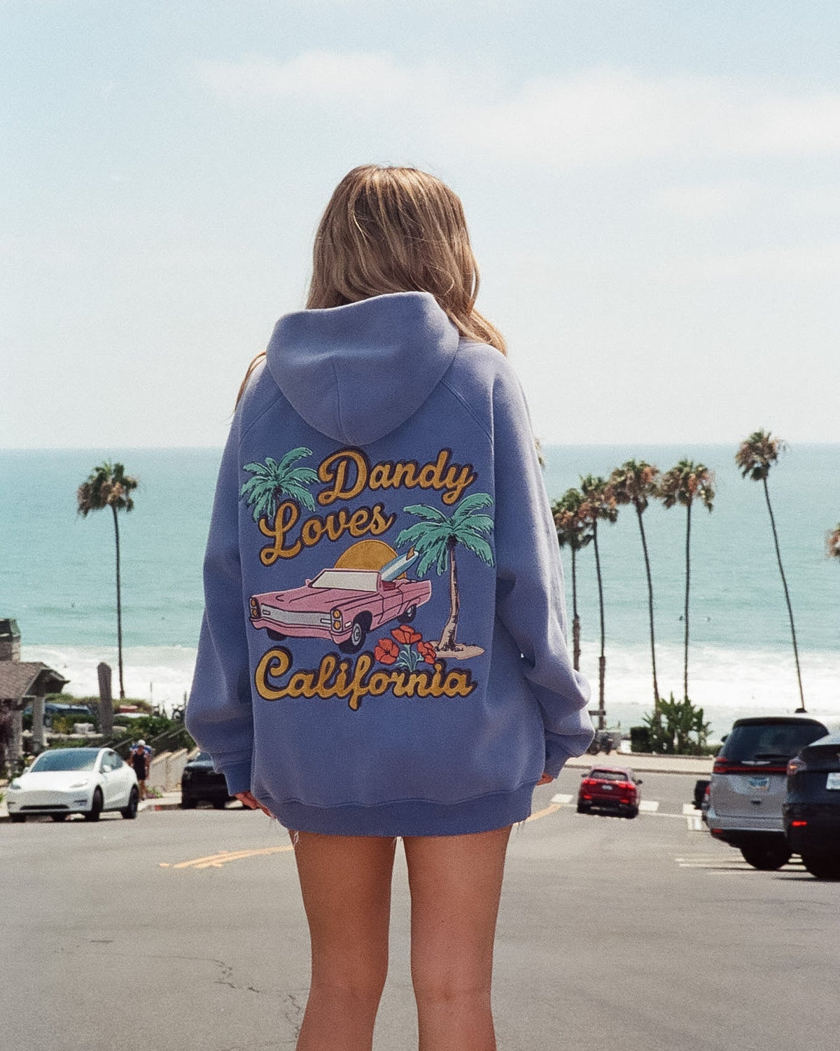 "California" Oversized Lux Hoodie in Vintage Washed Blue