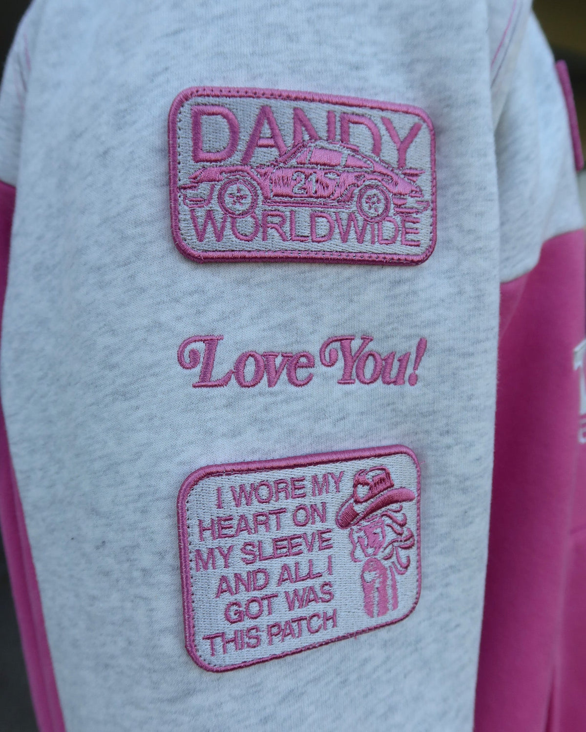 "Racing Heart" Oversized Lux Hoodie in Pink