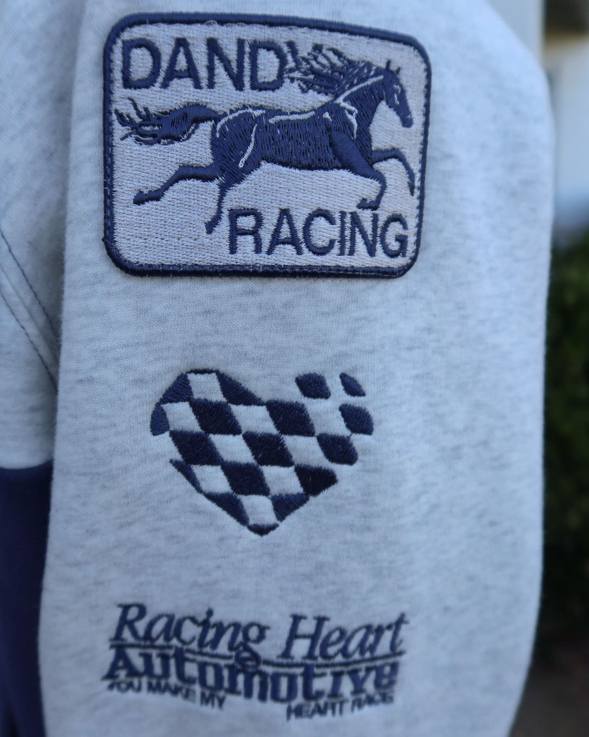 Sweat à capuche oversize Lux « Racing Heart » en bleu