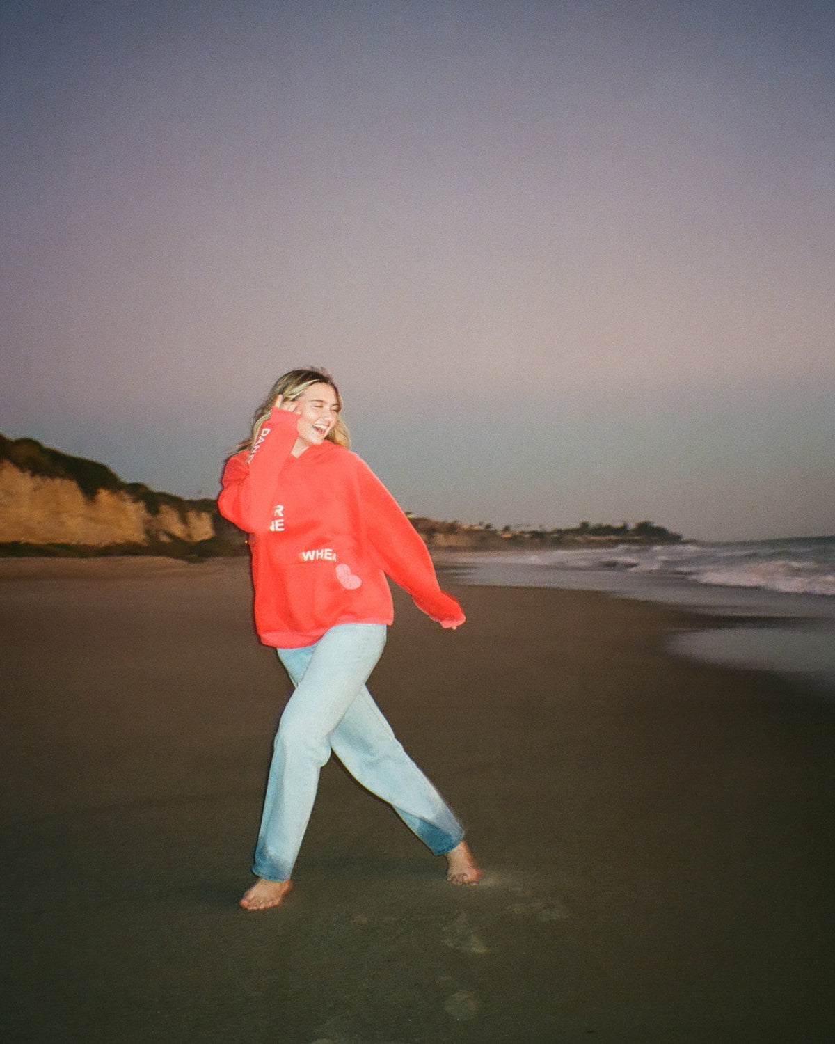„All my Friends“ Oversized Lux Hoodie in Rot