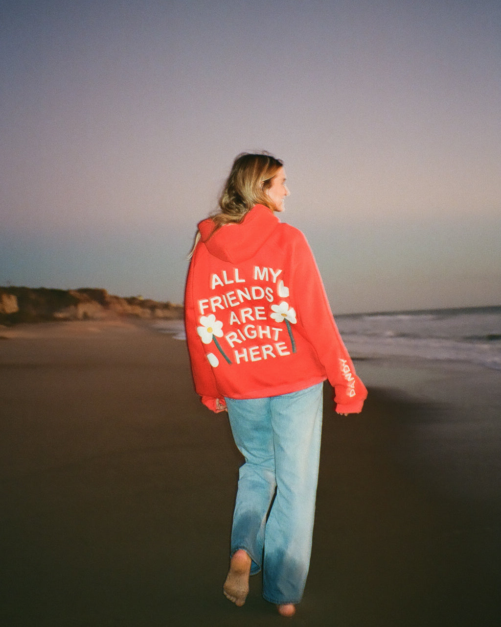„All my Friends“ Oversized Lux Hoodie in Rot