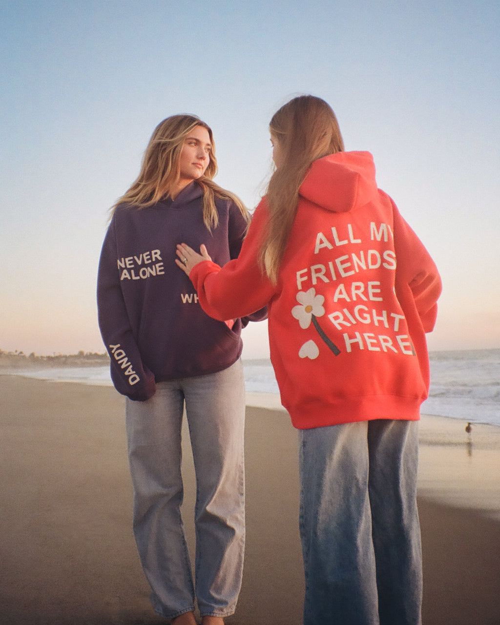 „All my Friends“ Oversized Lux Hoodie in Rot