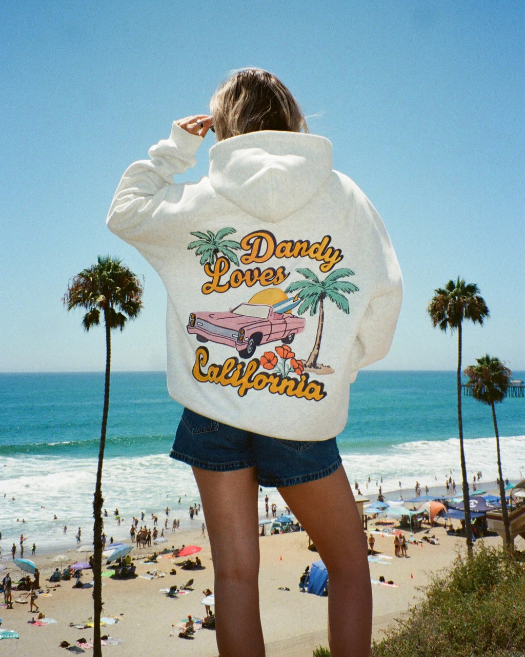 "California" oversized luxe hoodie in gemêleerd grijs