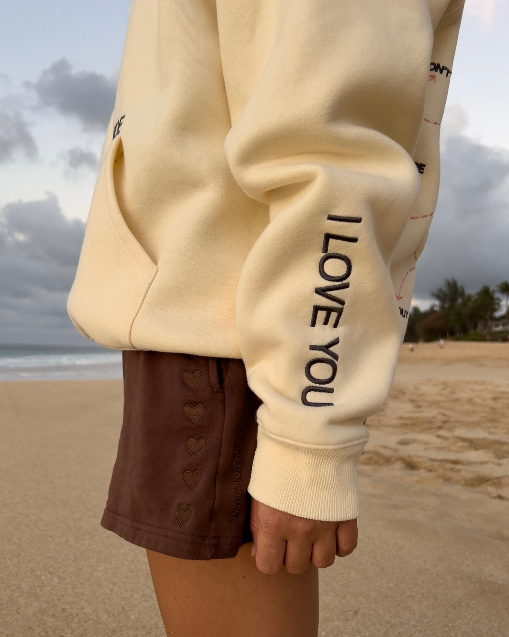 "Words of Affirmation" Oversized Lux Hoodie in Cream