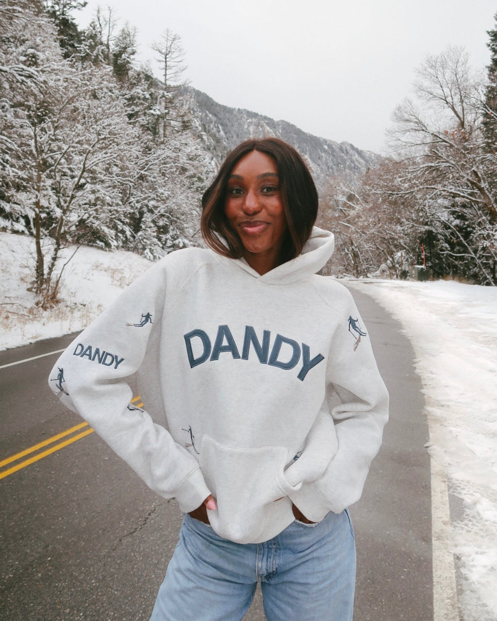 "Snow Day" Oversized Lux Hoodie in Heather Gray