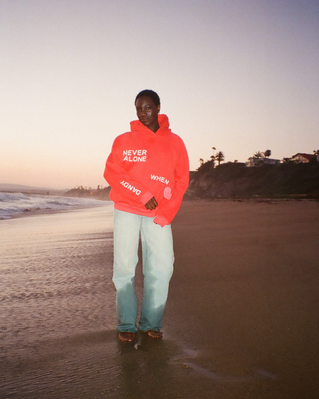 „All my Friends“ Oversized Lux Hoodie in Rot