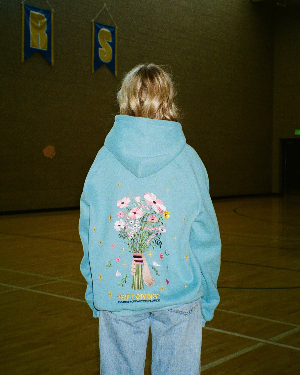 Sweat à capuche oversize « Gift Giving » de luxe en bleu