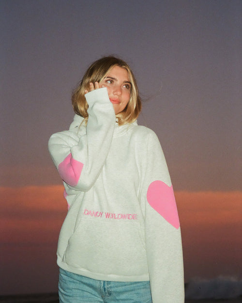 „Big Heart“ Oversized Lux Hoodie in Heather Gray