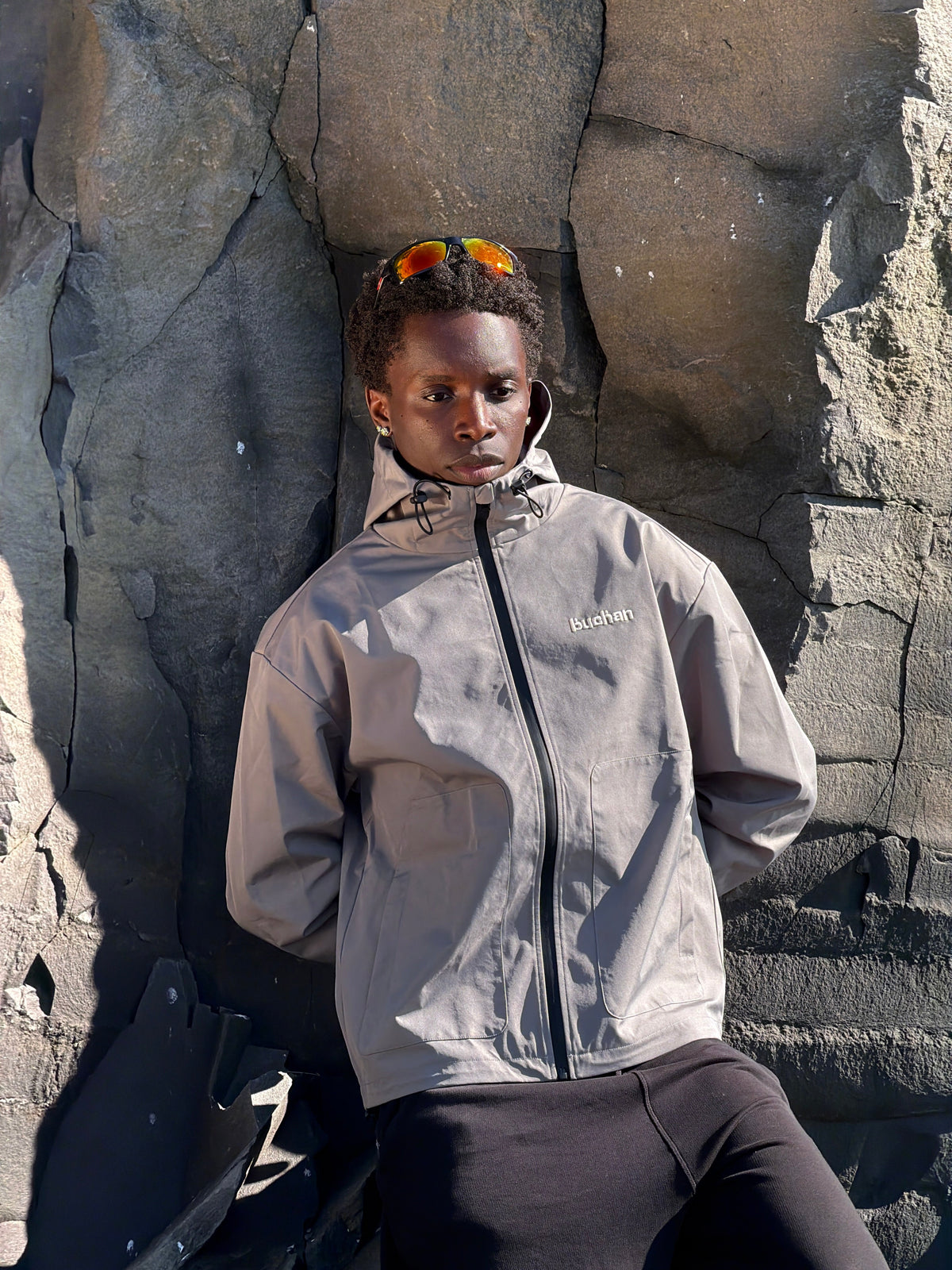 Water Reactive Cheetah Rain Jacket - Grey
