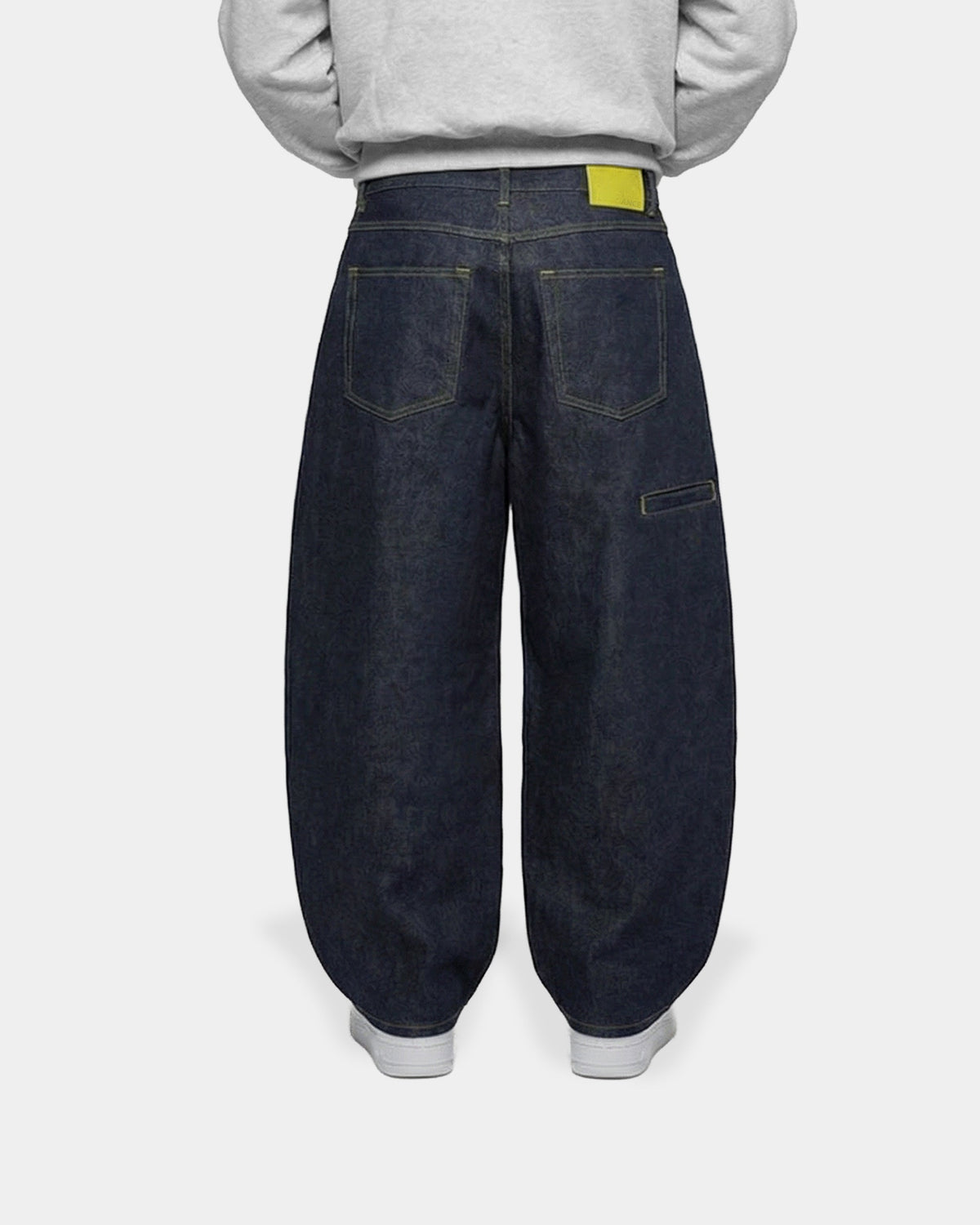 Indigoblauwe baggy jeans met ballonpijpen