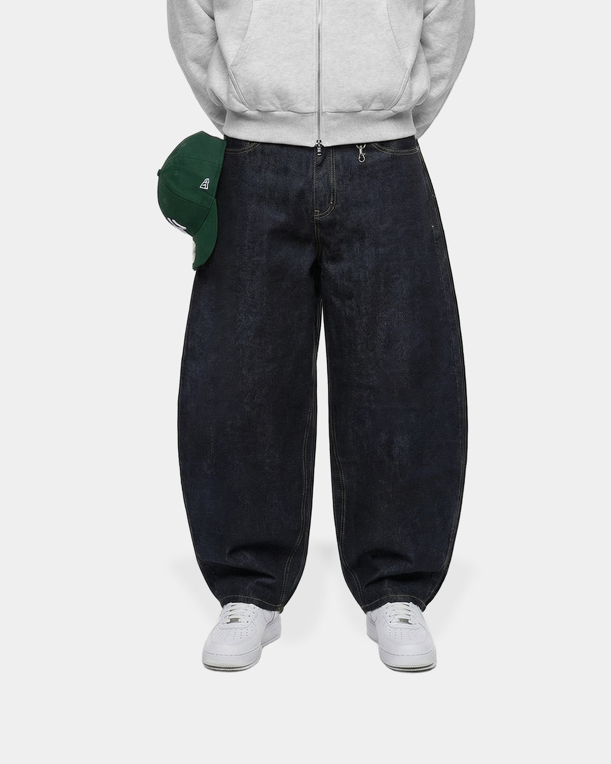 Indigoblauwe baggy jeans met ballonpijpen