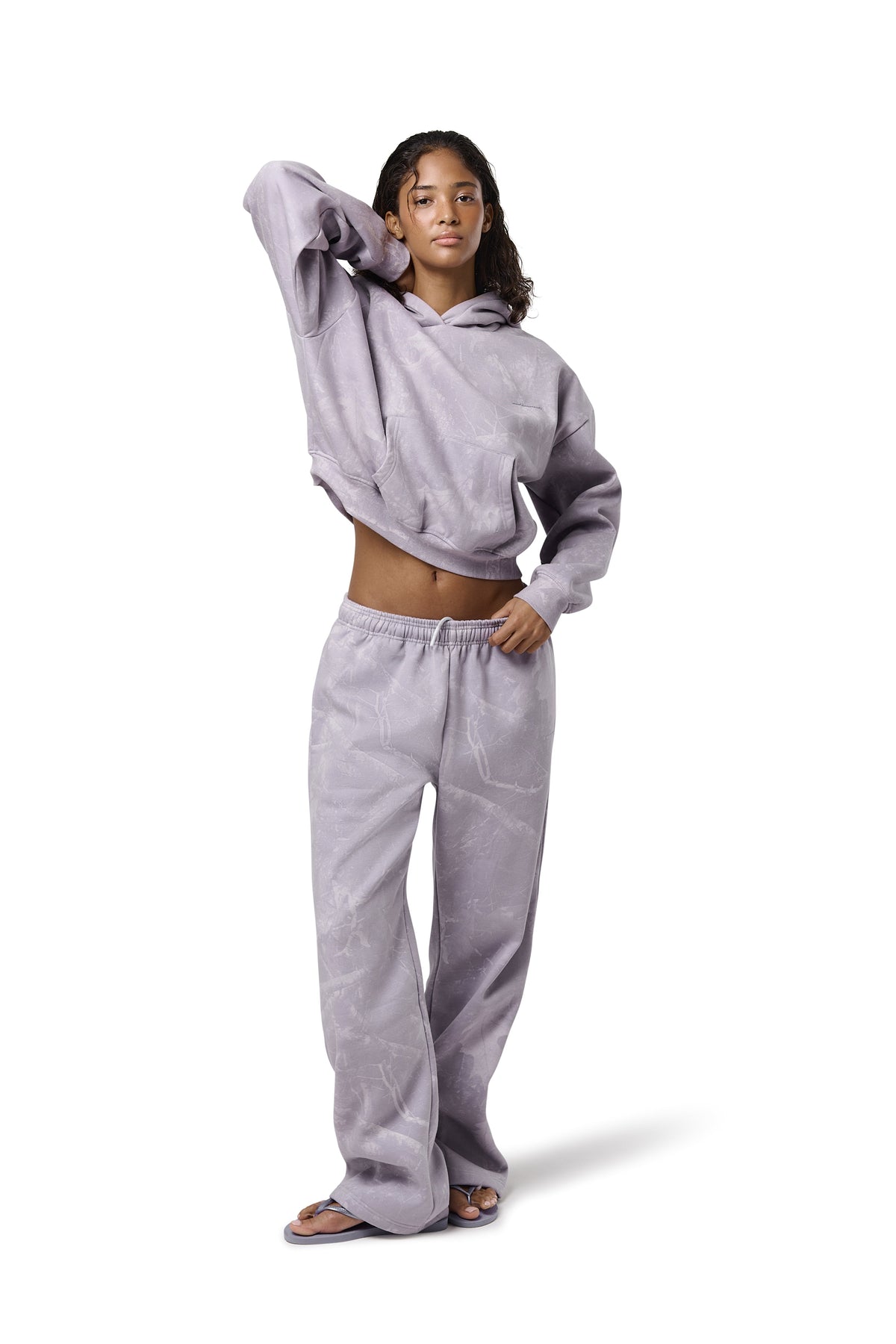 Ranch Wide Leg Sweatpants in Lilac Camo