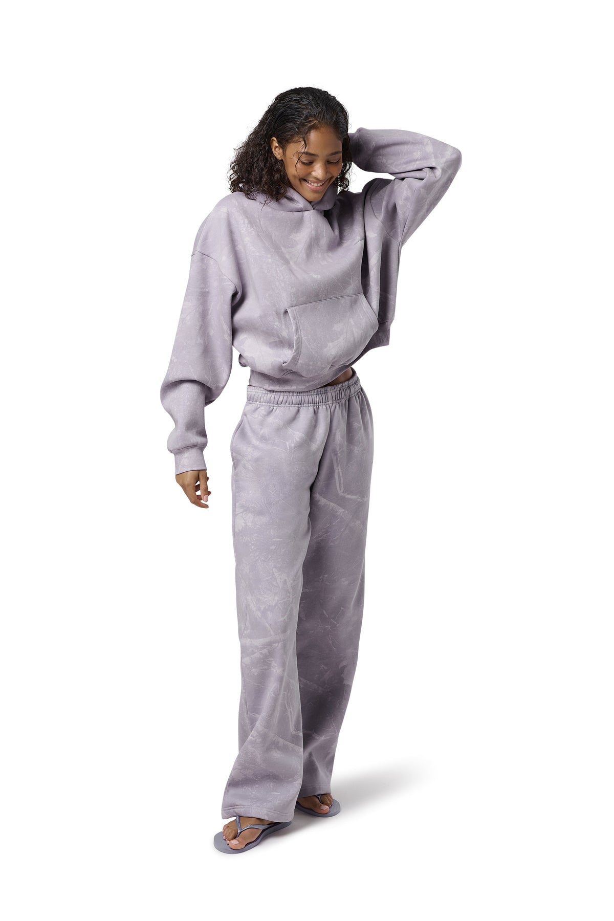 Ranch Wide Leg Sweatpants in Lilac Camo