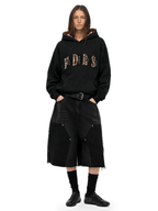 Sweat à capuche oversize doublé d'imprimé léopard