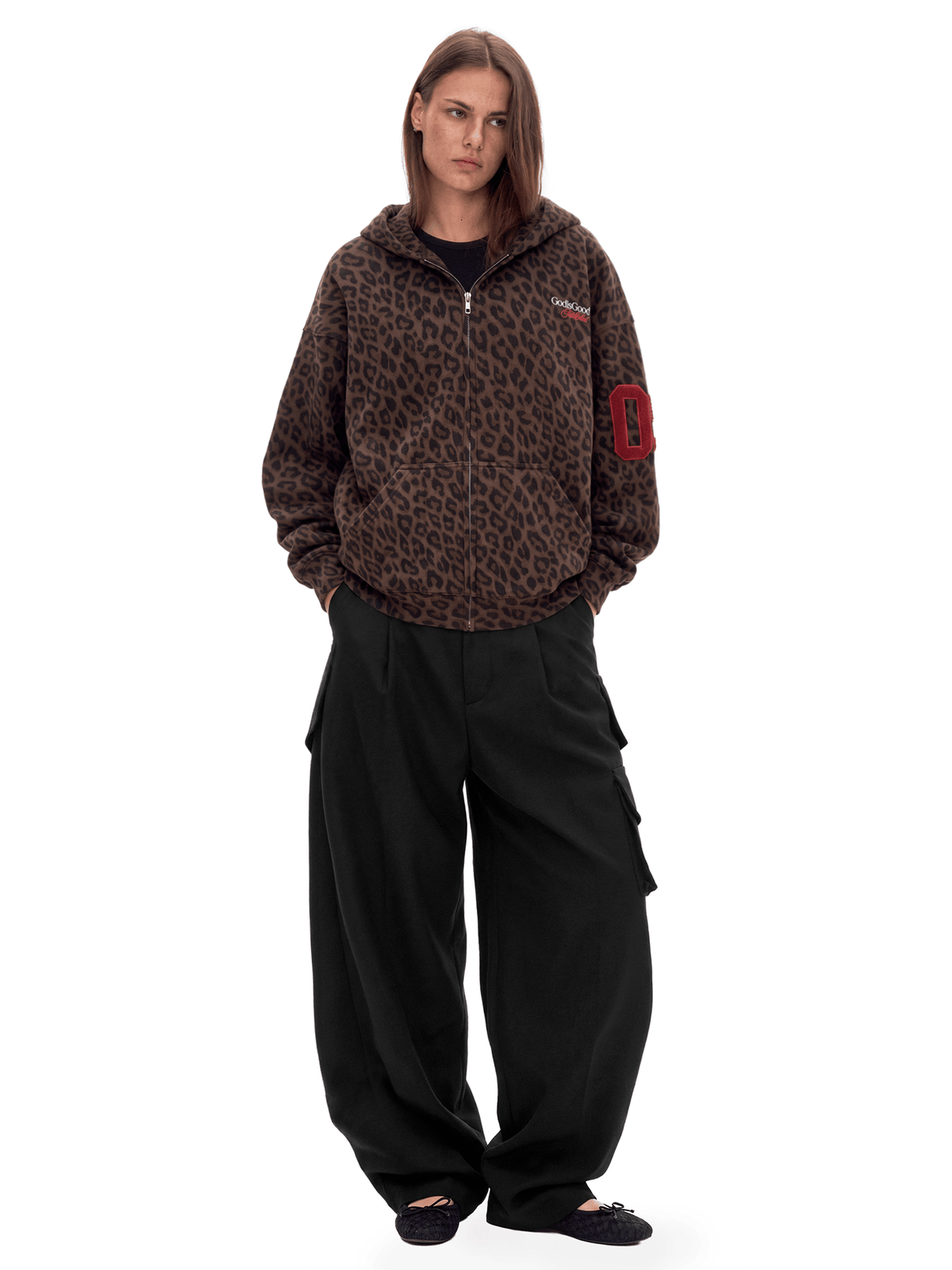 Sweat à capuche zippé Leopard Street