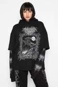 Midnight Oversized Layered Pullover Hoodie